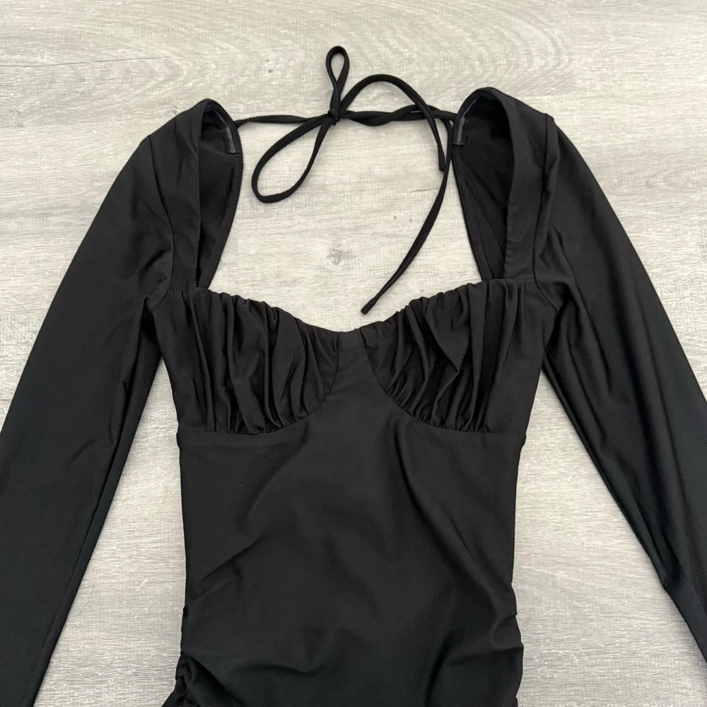 Tiger Mist Black Ruched Mini Dress - Picture 4 of 6